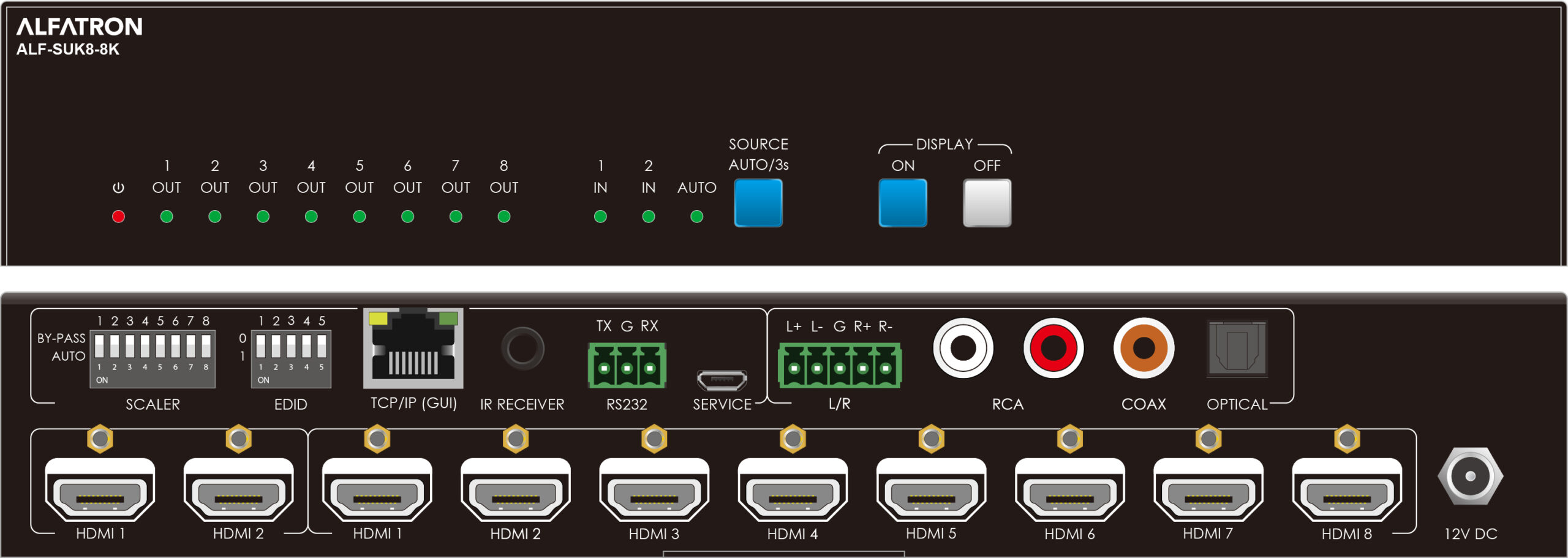 Разветвитель HDMI ALF-SUK8-8K 